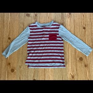 Cat & Jack Striped Long Sleeve Pocket Tee Boys Size 5